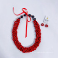 Woven 6-Stranded Lopa Necklace W/kukui Nuts